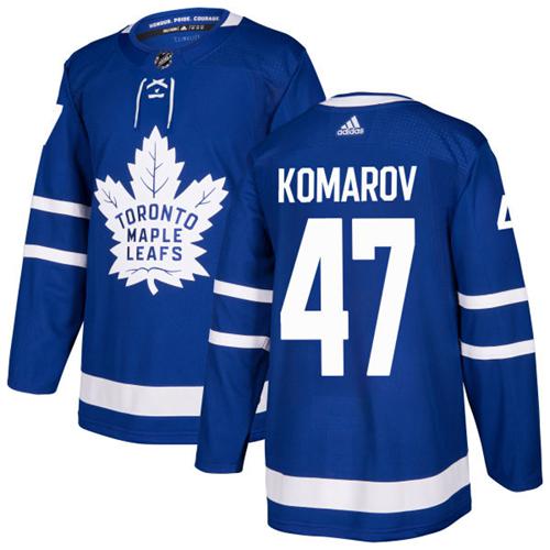 Adidas Maple Leafs #47 Leo Komarov Blue Home Authentic Stitched NHL Jersey
